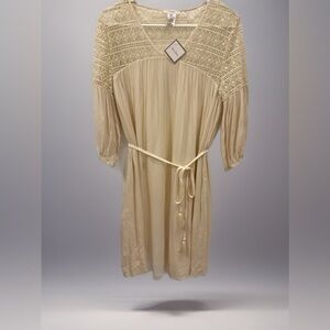 NWT Esley Cream Crochet Detail Dress